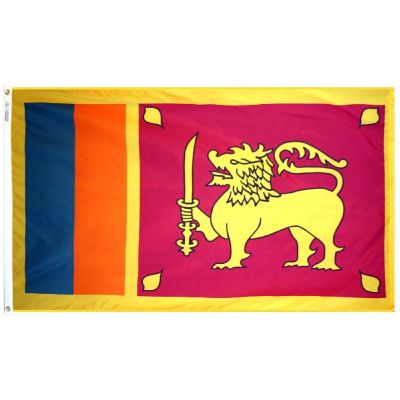 4ft. x 6ft. Sri Lanka Flag w/ Line Snap & Ring