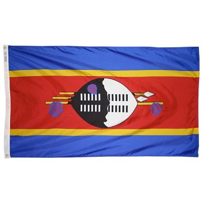 4ft. x 6ft. Swaziland Flag w/ Line Snap & Ring