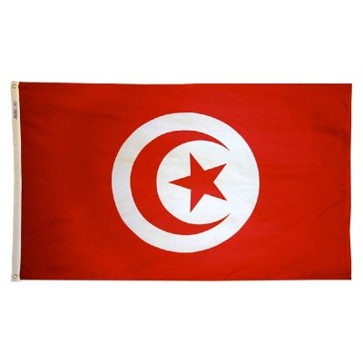 4ft. x 6ft. Tunisia Flag w/ Line Snap & Ring