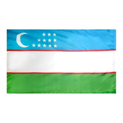 4ft. x 6ft. Uzbekistan Flag w/ Line Snap & Ring