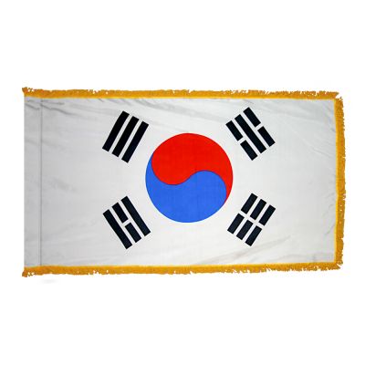 2ft. x 3ft. South Korea Flag Fringed for Indoor Display
