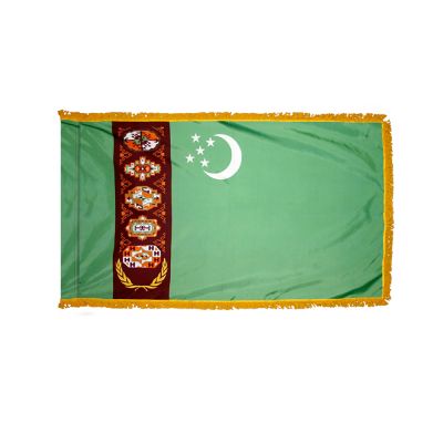 3ft. x 5ft. Turkmenistan Flag for Parades & Display with Fringe