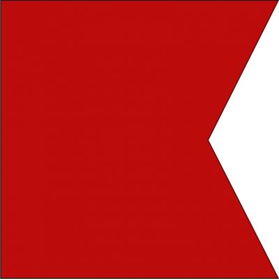 Size 4 Letter B Signal Flag with Line Snap and Ring