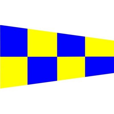 Size 8 Negation Signal Pennant with Line Snap and Ring