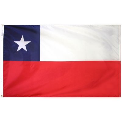4ft. x 6ft. Chile Flag w/ Line Snap & Ring