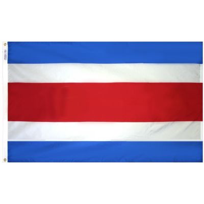 3ft. x 5ft. Costa Rica Flag No Seal with Brass Grommets