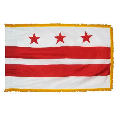4ft. x 6ft. District of Columbia Fringed for Indoor Display