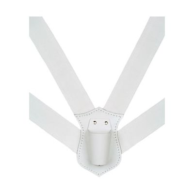 Double Flagpole Carrier Belt with Extra Large Straps White