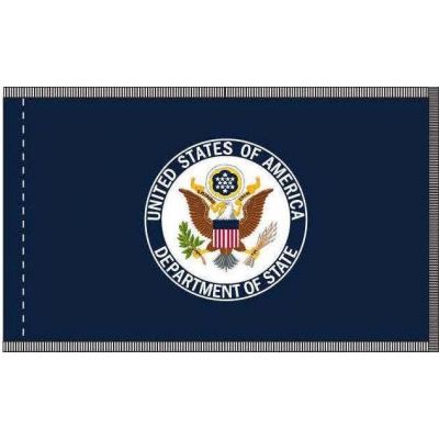3 x 5 ft. Department of State Flag Display w/White Fringe