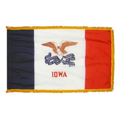 2ft. x 3ft. Iowa Flag Fringed for Indoor Display
