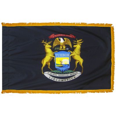 2ft. x 3ft. Michigan Flag Fringed for Indoor Display