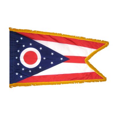2ft. x 3ft. Ohio Flag Fringed for Indoor Display