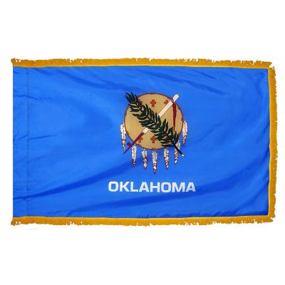 2ft. x 3ft. Oklahoma Flag Fringed for Indoor Display