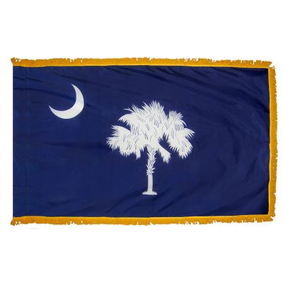 2ft. x 3ft. South Carolina Flag Fringed for Indoor Display