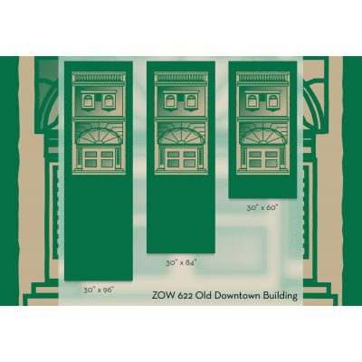 30 x 60 in. Seasonal Banner Old Downtown Building