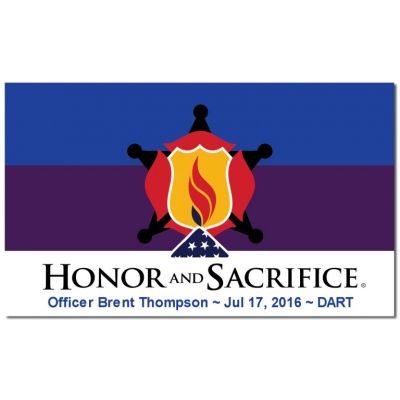 3 x 5ft Honor and Sacrifice Flag Personalization in Blue