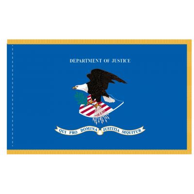 3 x 5 ft. Department of Justice Flag Display w/ Gold Fringe