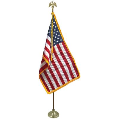 4ft. 4 in. x 5-1/2 ft. Nylon U.S. Flag Display w/ Fringe