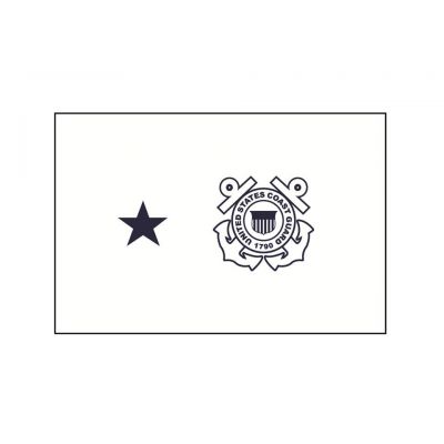 2ft. x 3 ft. USCG 1 Star Rear Admiral Non Sea-going Flag H&G