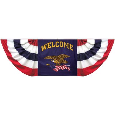 3 ft. x 9 ft. Pleated Fans Cotton w/ Welcome Panel