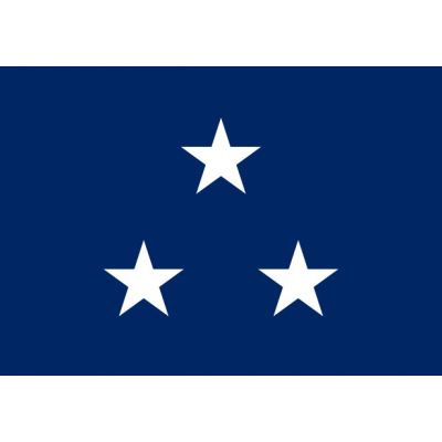 4ft. x 6ft. Navy 3 Star Admiral Flag w/ Lined Pole Sleeve