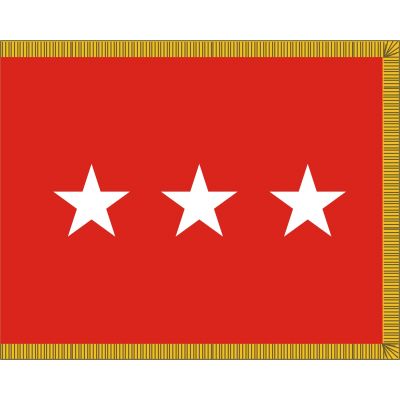 3ft. x 5ft. Army 3 Star General Flag Display w/Fringe