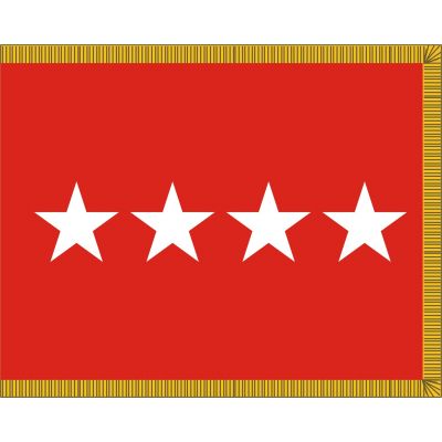 4ft. x 6ft. Army 4 Star General Flag Display w/Fringe