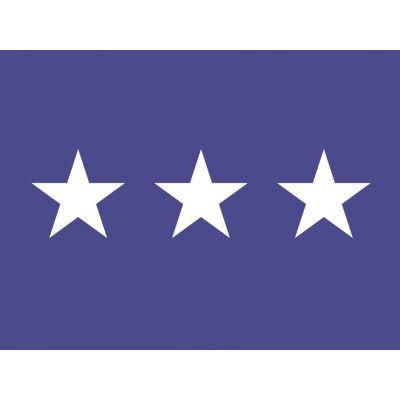 3ft. x 4ft. Air Force 3 Star General Flag w/ Side Pole Sleeve