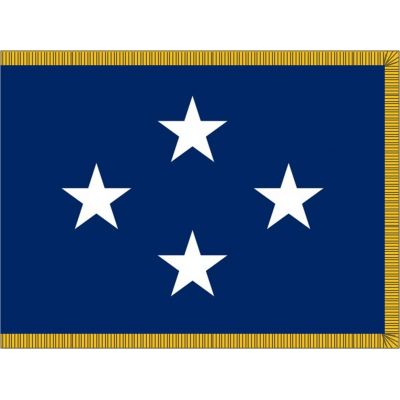 4ft. x 6ft. Navy 4 Star Flag for Display w/ Fringe