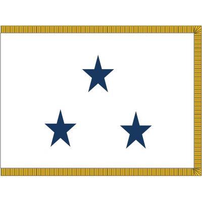 4ft. x 6ft. Navy 3 Star Flag Non-Seagoing for Display w/Fringe