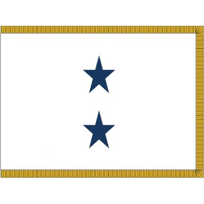 4ft. x 6ft. Navy 2 Star Flag Non-Seagoing for Display w/Fringe
