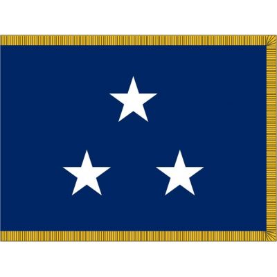 3ft. x 4ft. Navy 3 Star Admiral Flag Display Fringed
