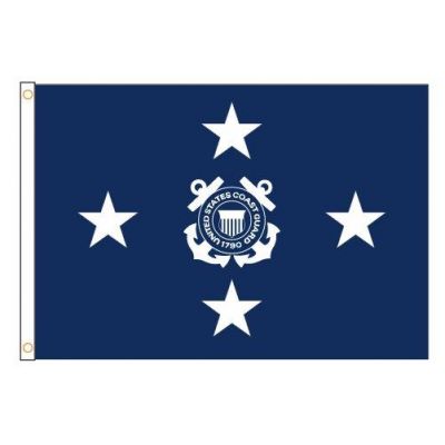 4ft. x 6ft. Coast Guard 4 Star Admiral Flag w/ Pole Sleeve