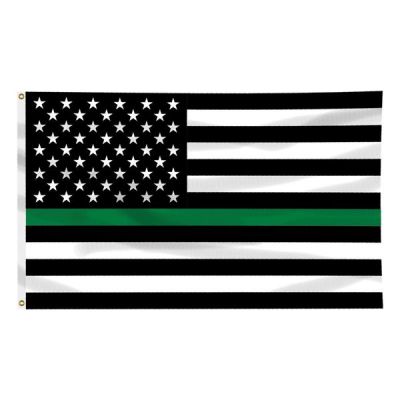 3ft. x 5ft. Thin Green Line US Flag