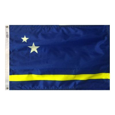 Size 7 Curacao Flag with Canvas Header & Brass Grommets