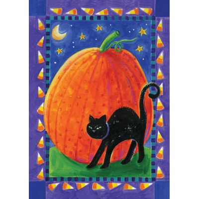 Pumpkin and Cat Garden Flag