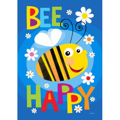 Bee Happy Double Sided Garden Flag
