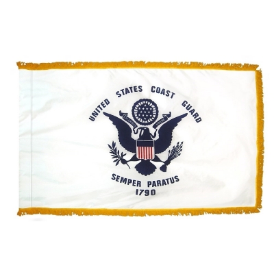 3ft. x 5ft. Coast Guard Flag Nylon Embroidered with Fringe