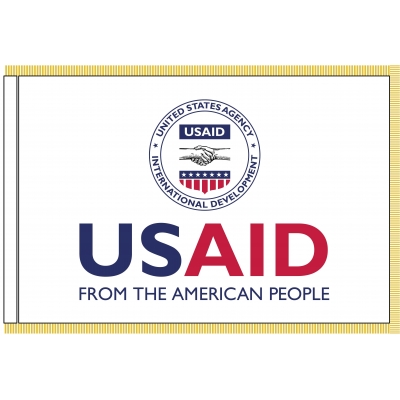 4ft. x 6ft. U.S. Agency for International Development Flag with Gold Fringe