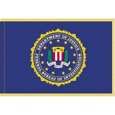 4ft. x 6ft. Federal Bureau of Investigation Flag with Gold Fringe