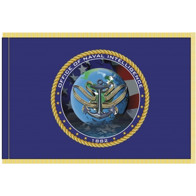 4ft. x 6ft. Office of Naval Intelligence Flag with Gold Fringe