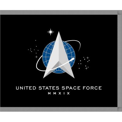4.4ft. x 5.6ft. U.S. Space Force Flag Pole Sleeve and platinum Fringe