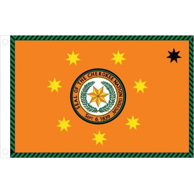 2ft. x 3ft. Cherokee Nation Flag with Heading and Grommets