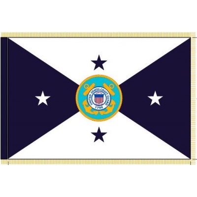 4ft. x 6ft. USCG Vice Commandant Flag with Gold Fringe