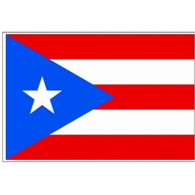 4ft. x 6ft. Puerto Rico Flag Heading & Grommets