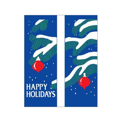 30 x 96 in. Holiday Banner Tree Branches & Ornaments-Double Sided