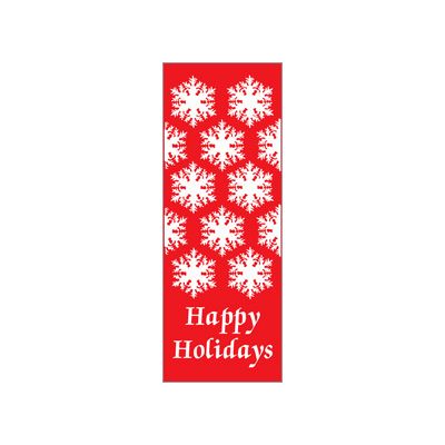 30 x 60 in. Holiday Banner Happy Holidays Snow flakes