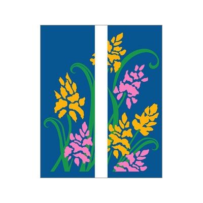 30 x 60 in. Seasonal Banner Yellow & Pink Flowers-Double Sided Design