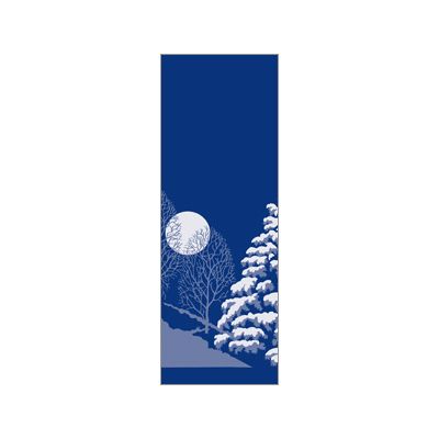 30 x 84 in. Holiday Banner Winter Scene Trees & Moon Ocean