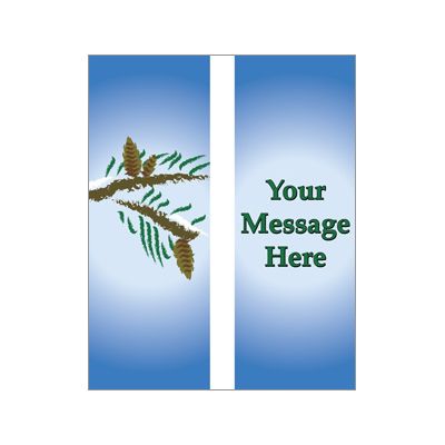 30 x 96 in. Seasonal Banner Pine Branches-Double Sided Design